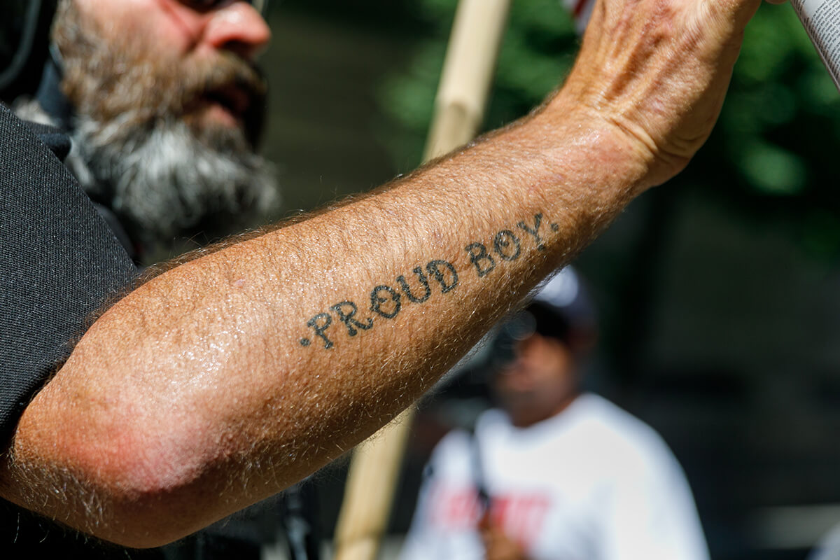 Alan Swinney, a prominent member of the white-supremacist hate group “Proud Boys”