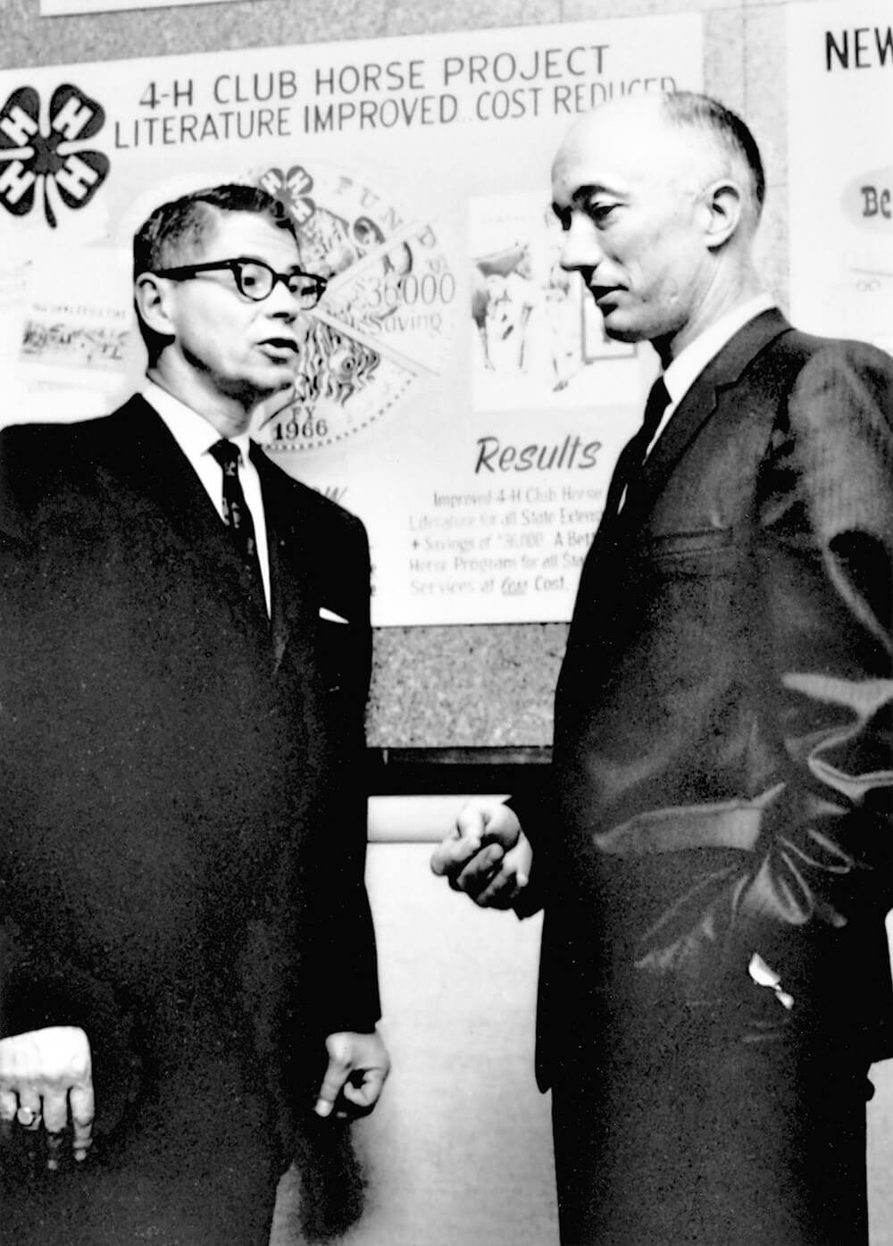 Secretary of Agriculture Orville Freeman (left) with Federal Extension Service administrator Lloyd Davis